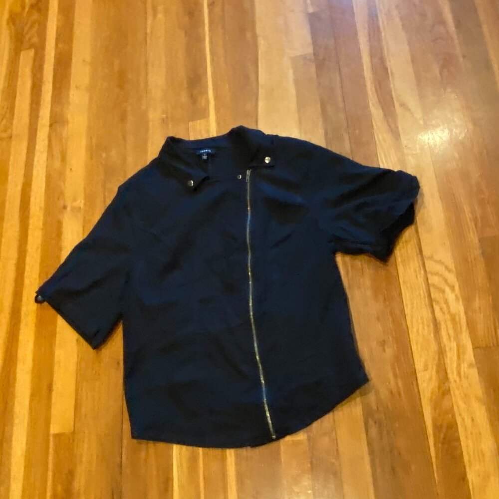 Torrid Moto Black Short Sleeve Jacket Linen/Cotton Size 3 (22-24)